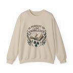In Pursuit of Knowledge Crewneck Sweatshirt — Book Lover Vintage Study Design
