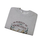 In Pursuit of Knowledge Crewneck Sweatshirt — Book Lover Vintage Study Design