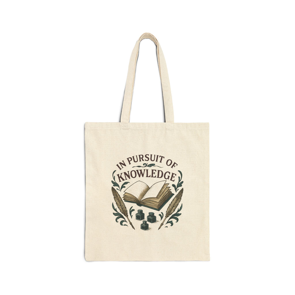 Tote Bag — "In Pursuit of Knowledge" Canvas Book Lover Tote