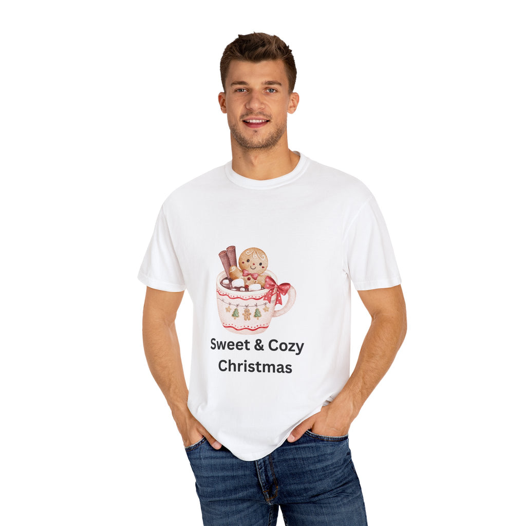 Sweet & Cozy Christmas T-Shirt — Gingerbread Hot Cocoa Holiday Tee