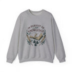 In Pursuit of Knowledge Crewneck Sweatshirt — Book Lover Vintage Study Design