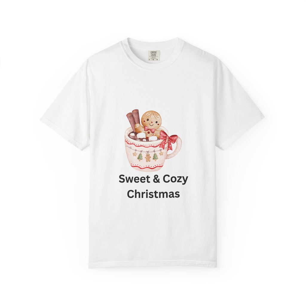 Sweet & Cozy Christmas T-Shirt — Gingerbread Hot Cocoa Holiday Tee