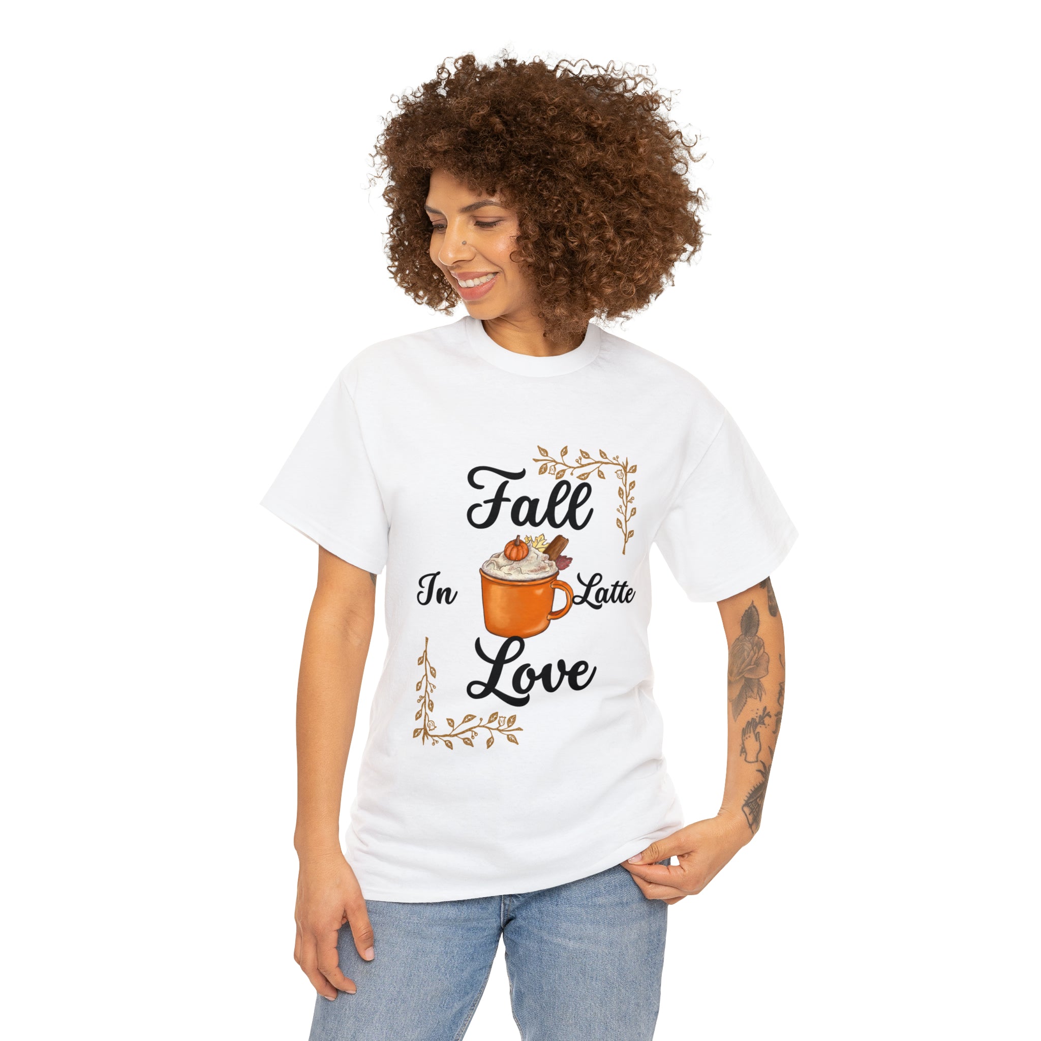 Fall in Latte Love Unisex Heavy Cotton Tee