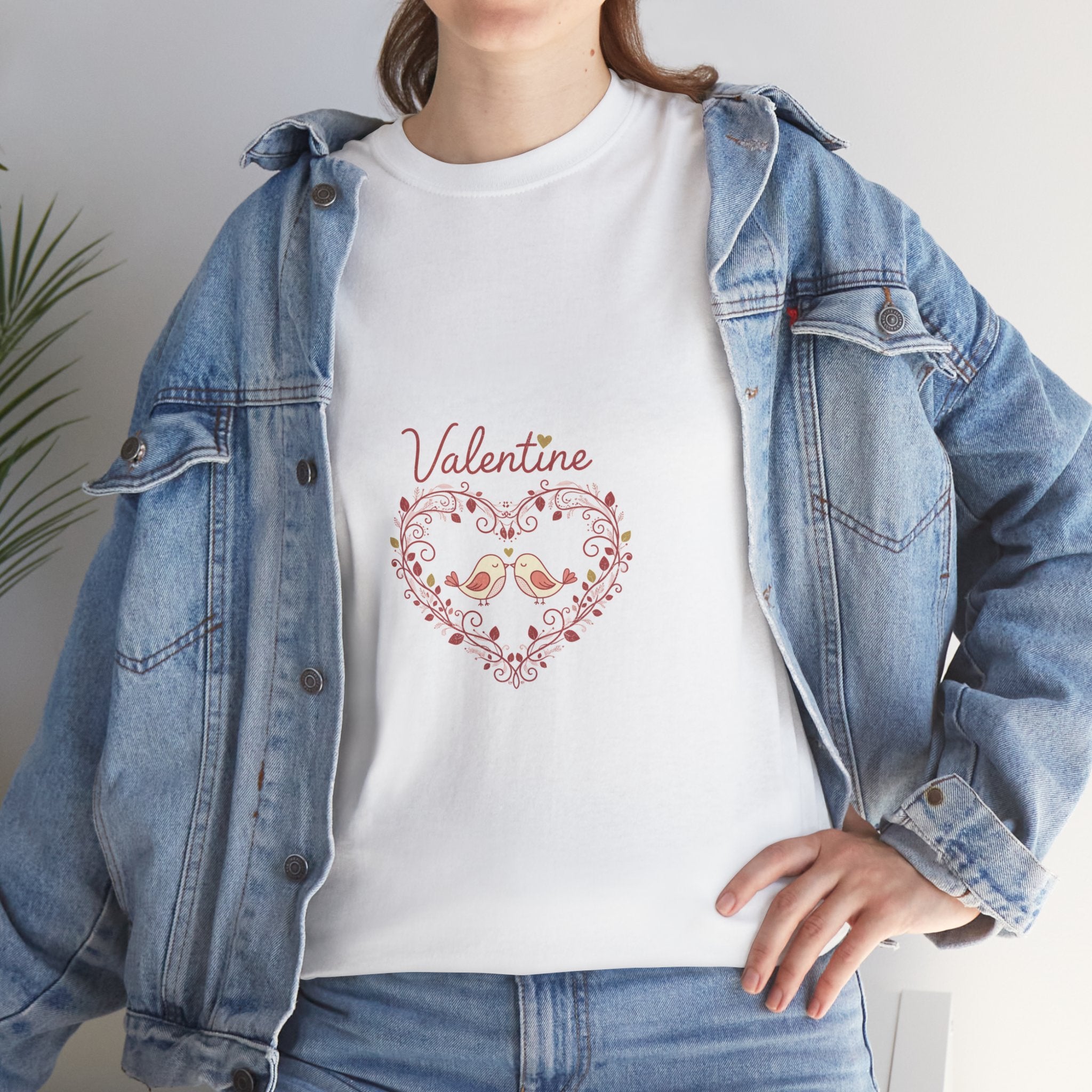 Valentine Heart Floral Tee — 'Valentine' Romantic Floral Heart T‑Shirt