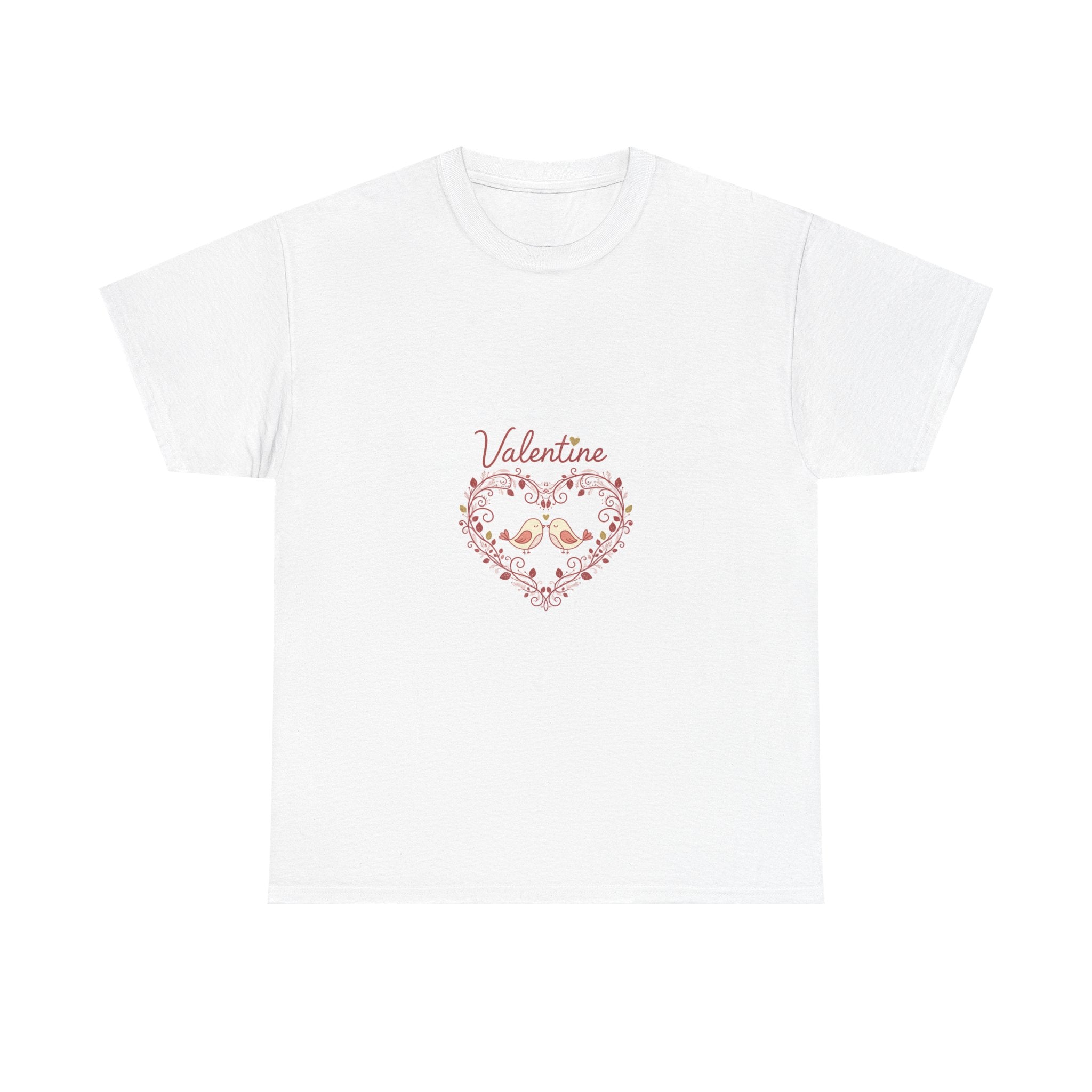Valentine Heart Floral Tee — 'Valentine' Romantic Floral Heart T‑Shirt