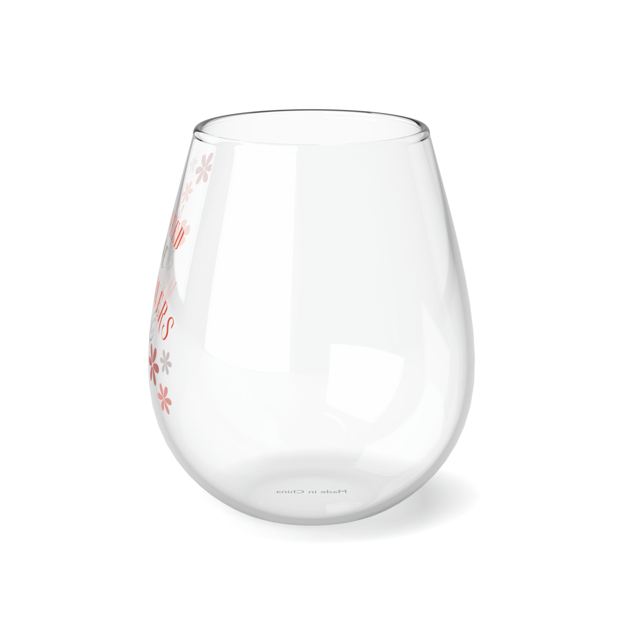 All I Need Is Wine & Flowers Stemless Wine Glass, 11.75oz