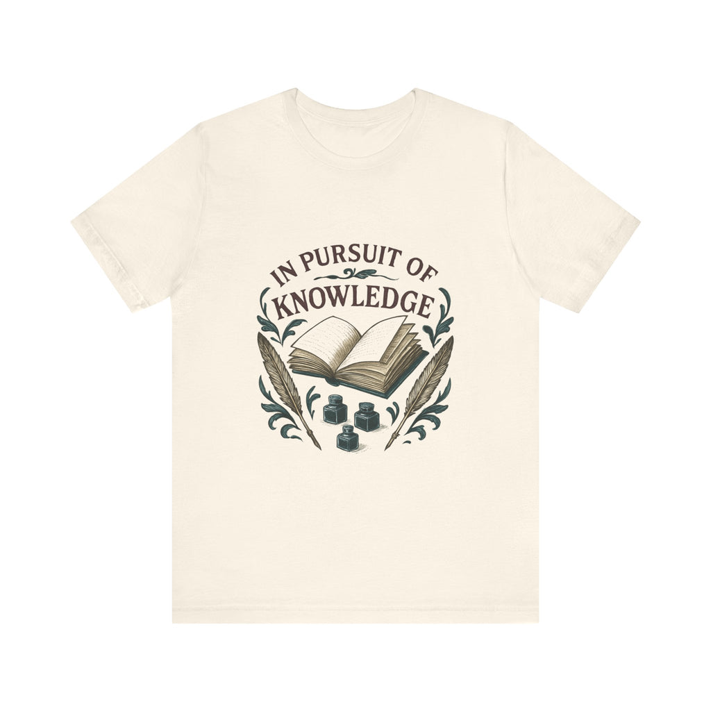 In Pursuit of Knowledge T-Shirt — Vintage Book & Quill Learning Tee